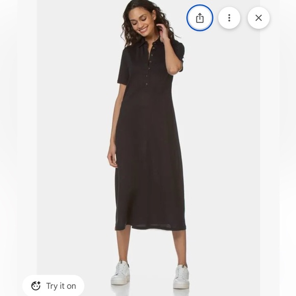 Rag & Bone Navy Rower polo Midi Dress size large - Picture 2 of 14